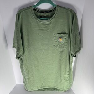 Men's Carhartt Force Relaxed Fit Short Sleeve Pocket Tee X-Large Tall Green GUC